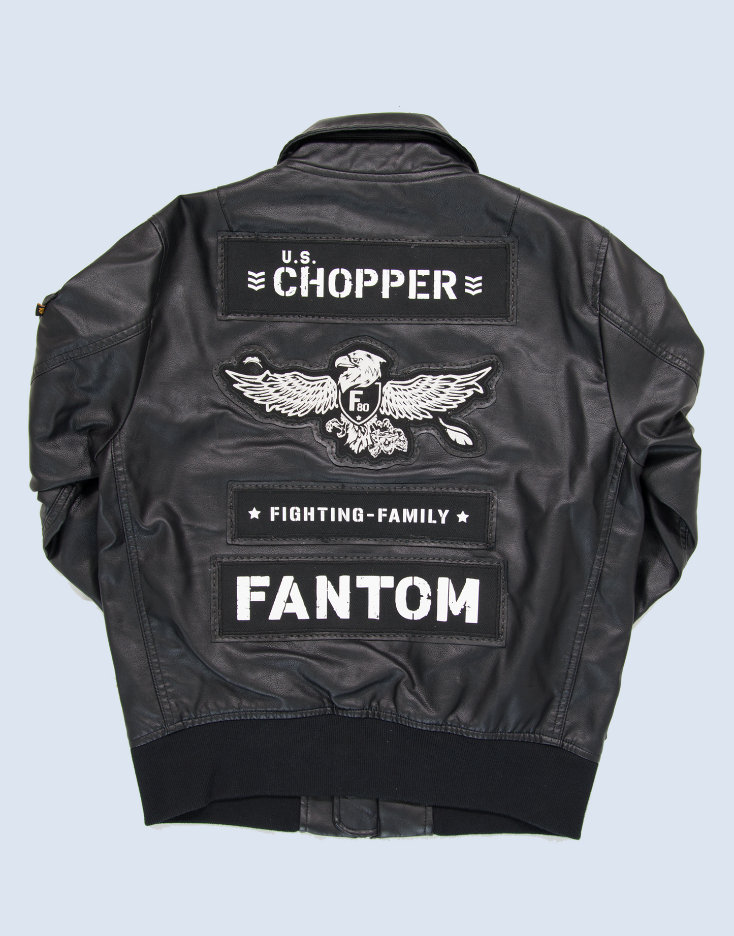 CHOPPER☆F80 FANTOM“革ジャン シングル”背中ワッペン4種-ブラック