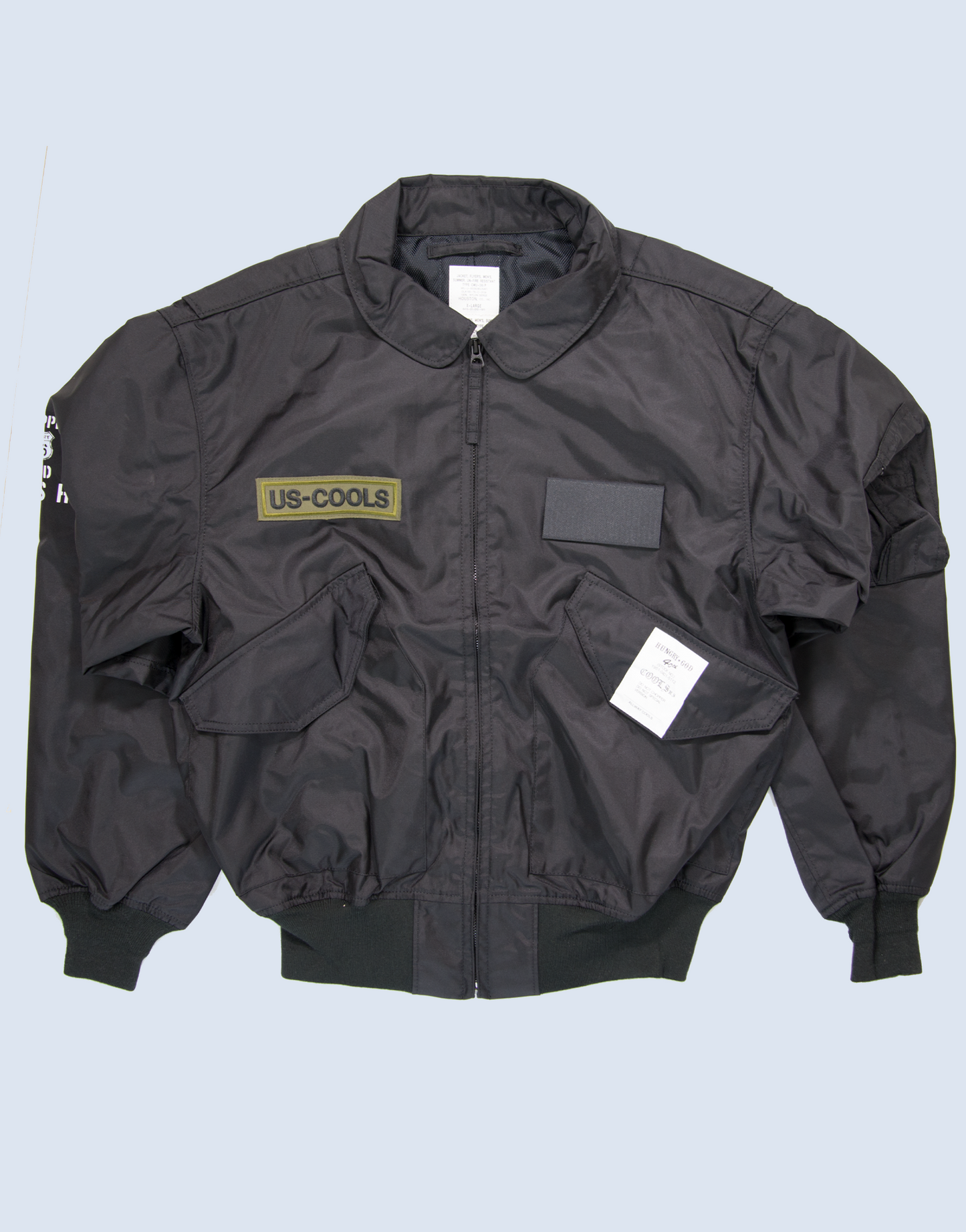 CHOPPER☆FANTOMフライトジャケット コーチJKT コーチジャケット 背面プリント ヒューストン-ブラック