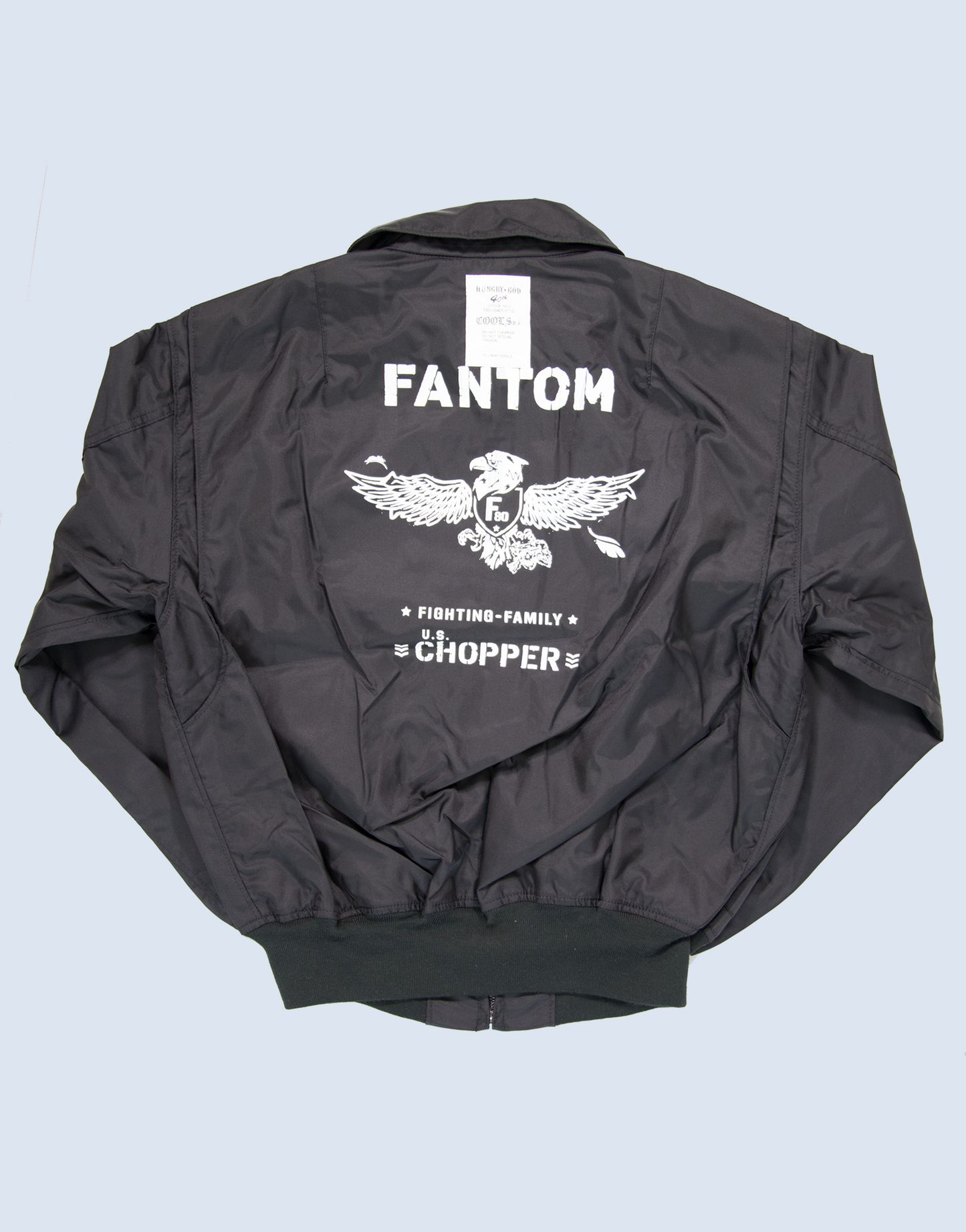 CHOPPER☆FANTOMフライトジャケット コーチJKT コーチジャケット 背面プリント ヒューストン-ブラック