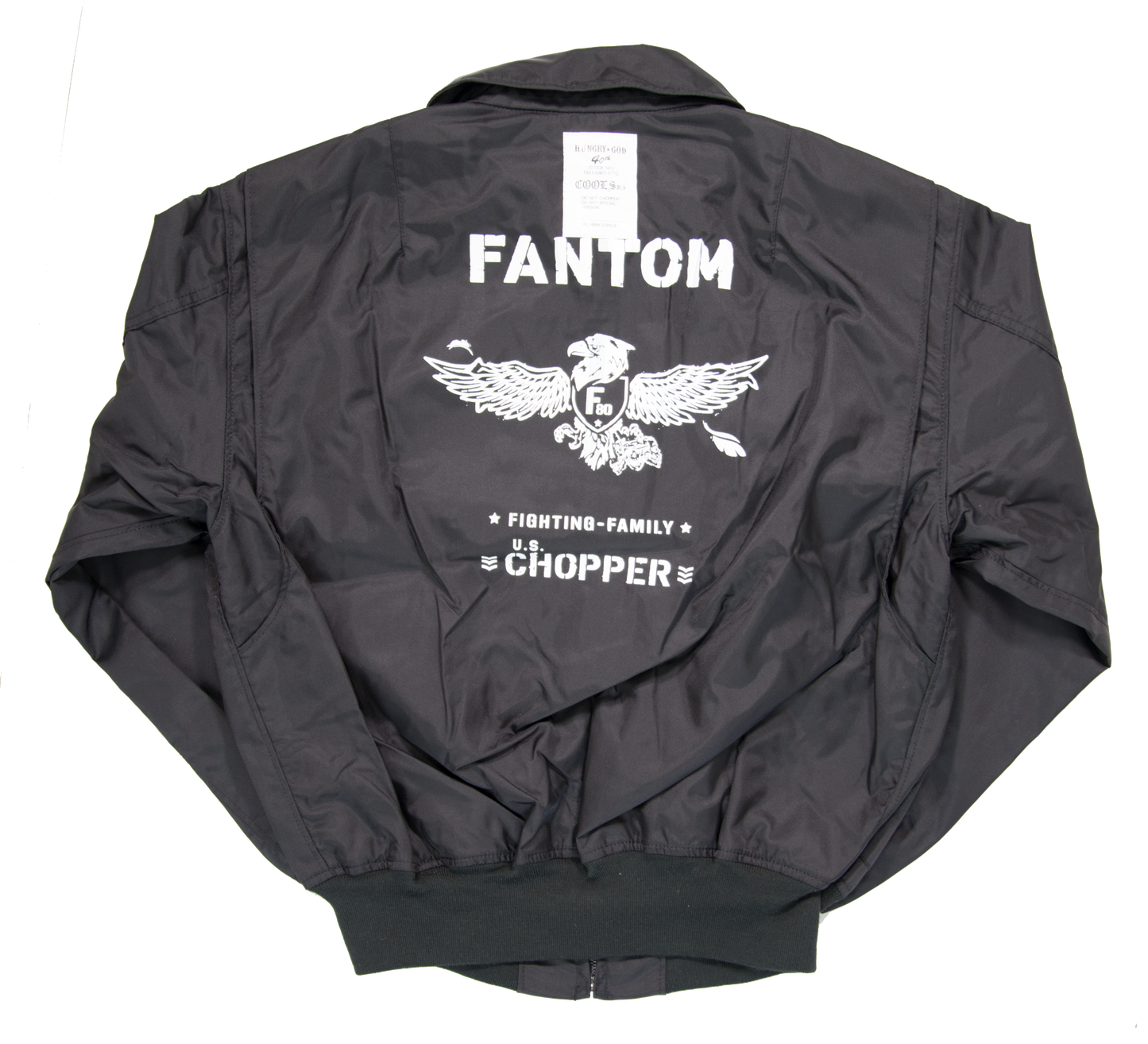 CHOPPER☆FANTOMフライトジャケット コーチJKT コーチジャケット 背面プリント ヒューストン-ブラック