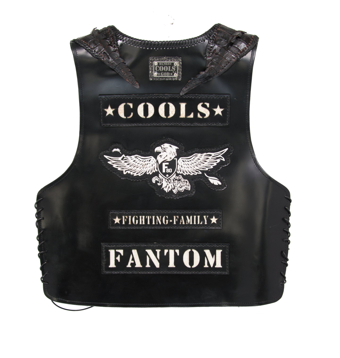 CHOPPER☆FANTOM F70 ベスト☆フリーサイズ☆シャムクロコダイル COOLS佐藤秀光サイン入り-ブラック