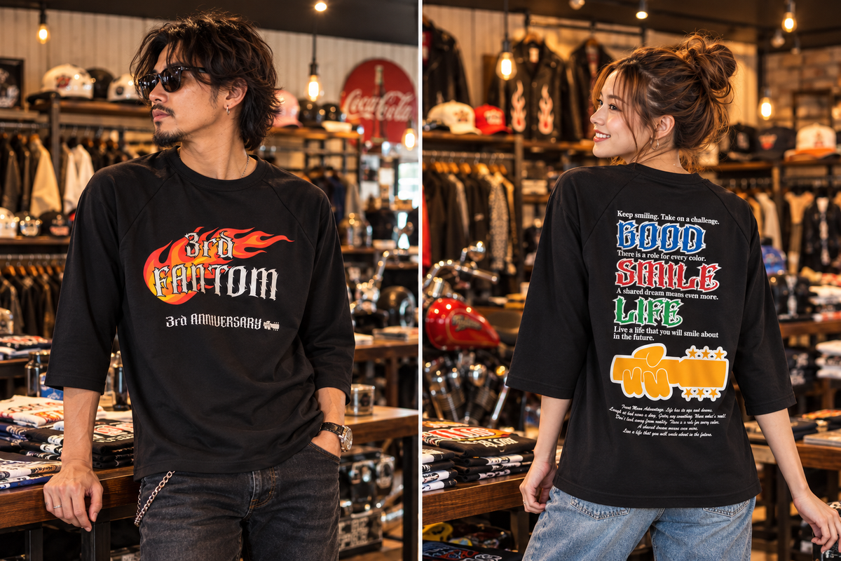 FANTOM3周年記念ベースボール七部袖Tシャツ