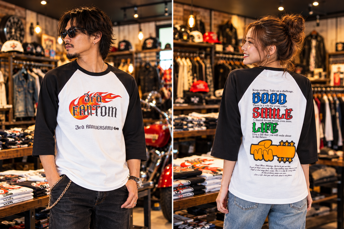 FANTOM3周年記念ベースボール七部袖Tシャツ